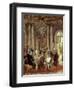 King of Prussia Frederic II the Great at Sans-Souci Castle, with Voltaire-Adolf Menzel-Framed Art Print