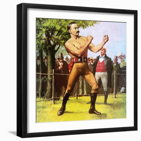 King of the Bare-Knuckle Boxers: John L Sullivan-Ralph Bruce-Framed Giclee Print