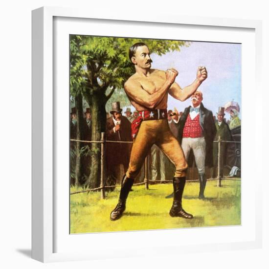 King of the Bare-Knuckle Boxers: John L Sullivan-Ralph Bruce-Framed Giclee Print