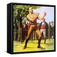 King of the Bare-Knuckle Boxers: John L Sullivan-Ralph Bruce-Framed Stretched Canvas