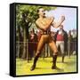 King of the Bare-Knuckle Boxers: John L Sullivan-Ralph Bruce-Framed Stretched Canvas