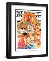 "King of the Beach," Saturday Evening Post Cover, September 3, 1932-Joseph Christian Leyendecker-Framed Premium Giclee Print