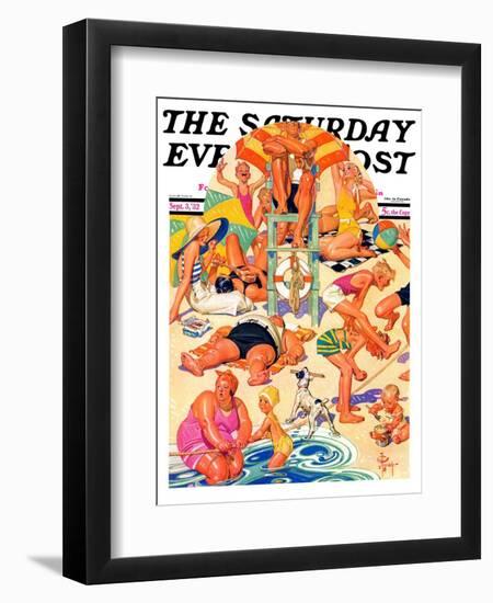 "King of the Beach," Saturday Evening Post Cover, September 3, 1932-Joseph Christian Leyendecker-Framed Premium Giclee Print