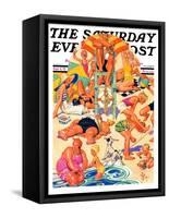 "King of the Beach," Saturday Evening Post Cover, September 3, 1932-Joseph Christian Leyendecker-Framed Stretched Canvas