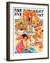 "King of the Beach," Saturday Evening Post Cover, September 3, 1932-Joseph Christian Leyendecker-Framed Giclee Print