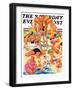 "King of the Beach," Saturday Evening Post Cover, September 3, 1932-Joseph Christian Leyendecker-Framed Premium Giclee Print