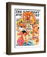 "King of the Beach," Saturday Evening Post Cover, September 3, 1932-Joseph Christian Leyendecker-Framed Giclee Print