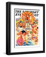 "King of the Beach," Saturday Evening Post Cover, September 3, 1932-Joseph Christian Leyendecker-Framed Giclee Print