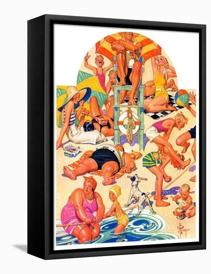 "King of the Beach,"September 3, 1932-Joseph Christian Leyendecker-Framed Stretched Canvas