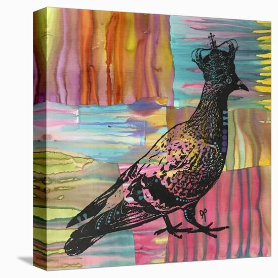 King Of The Free World, Birds, Pets, Pigeon, Crown, Pop Art, Watercolor, Stencils, Drips, Strut-Russo Dean-Stretched Canvas
