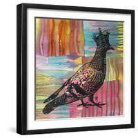 King Of The Free World, Birds, Pets, Pigeon, Crown, Pop Art, Watercolor, Stencils, Drips, Strut-Russo Dean-Framed Giclee Print