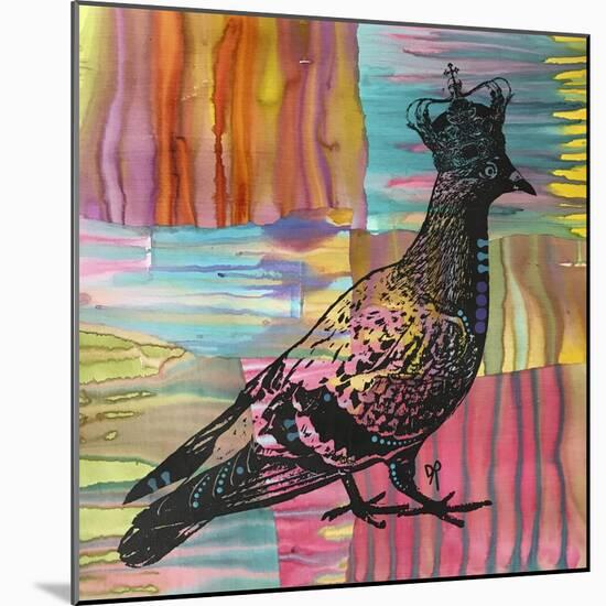King Of The Free World, Birds, Pets, Pigeon, Crown, Pop Art, Watercolor, Stencils, Drips, Strut-Russo Dean-Mounted Giclee Print