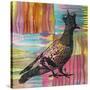 King Of The Free World, Birds, Pets, Pigeon, Crown, Pop Art, Watercolor, Stencils, Drips, Strut-Russo Dean-Stretched Canvas