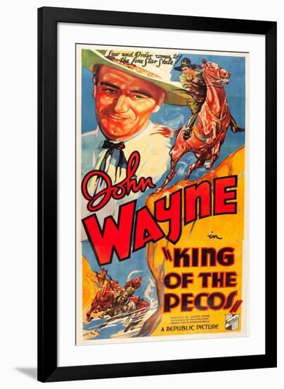 KING OF THE PECOS, John Wayne on poster art, 1936.-null-Framed Art Print