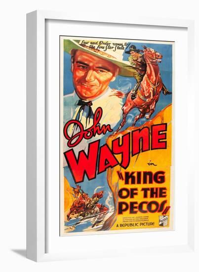 KING OF THE PECOS, John Wayne on poster art, 1936.-null-Framed Art Print