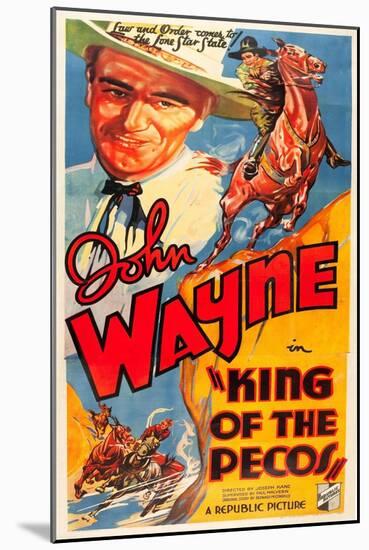 KING OF THE PECOS, John Wayne on poster art, 1936.-null-Mounted Art Print