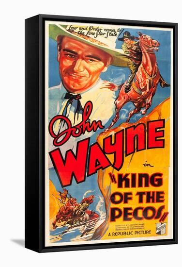 KING OF THE PECOS, John Wayne on poster art, 1936.-null-Framed Stretched Canvas