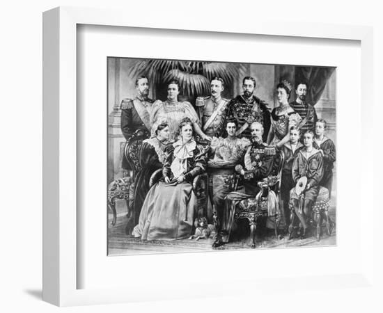 King Oscar II with Swedish Royal Family-null-Framed Giclee Print