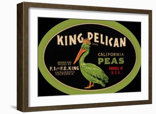 King Pelican California Peas-null-Framed Art Print