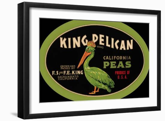 King Pelican California Peas-null-Framed Art Print