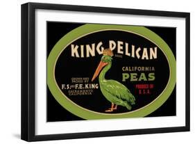 King Pelican California Peas-null-Framed Art Print