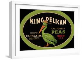 King Pelican California Peas-null-Framed Art Print