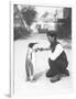 King Penguin, with Keeper Harry Munro, 1914-Frederick William Bond-Framed Photographic Print