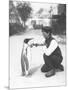 King Penguin, with Keeper Harry Munro, 1914-Frederick William Bond-Mounted Photographic Print