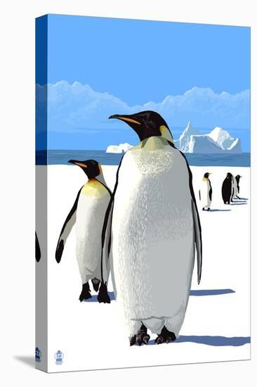 King Penguins-Lantern Press-Stretched Canvas