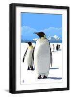 King Penguins-Lantern Press-Framed Art Print