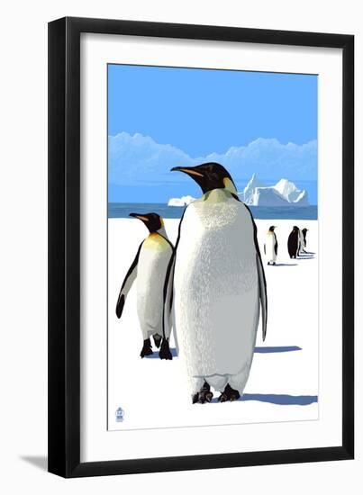 King Penguins-Lantern Press-Framed Art Print
