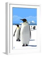 King Penguins-Lantern Press-Framed Art Print