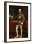 King Philip II of Spain (1527-1598), the King in Armor; Morion and Gloves on a Table-Titian (Tiziano Vecelli)-Framed Giclee Print