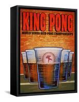 King Pong-Old Red Truck-Framed Stretched Canvas