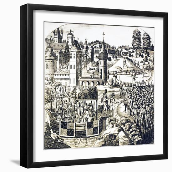 King Richard and His Council Go Down the Thames to Confer with the Rebels-null-Framed Giclee Print