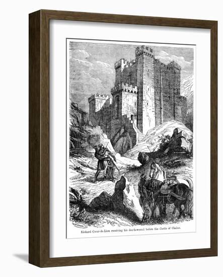 King Richard I (1157-119) Receiving His Death Wound before the Castle of Chaluz, 19th Century-Felix Henri Emmanuel Philippoteaux-Framed Giclee Print