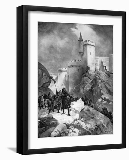 King Richard I (1157-119) Receiving His Death Wound before the Castle of Chaluz, 19th Century-Henri-Louis Dupray-Framed Giclee Print