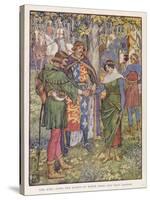 King Richard I Joins the Hands of Robin Hood and Maid Marian in Marriage-null-Stretched Canvas