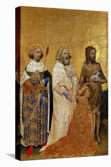 King Richard II (1367-1400) Kneeling in Front of King (Saint) Edmund and King Edward the Confessor-null-Stretched Canvas