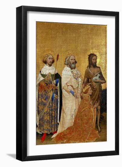 King Richard II (1367-1400) Kneeling in Front of King (Saint) Edmund and King Edward the Confessor-null-Framed Giclee Print