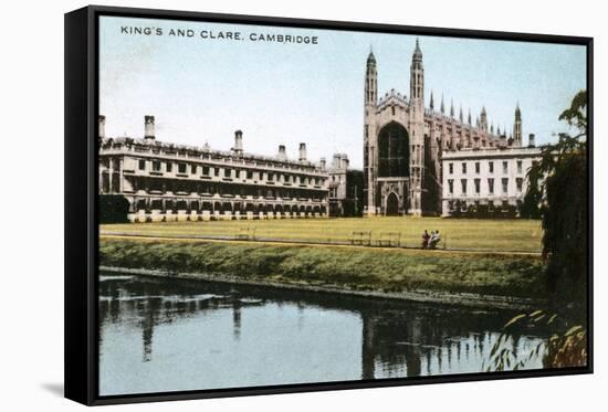 King's and Clare Colleges, Cambridge, Cambridgeshire, Early 20th Century-E Dennis-Framed Stretched Canvas