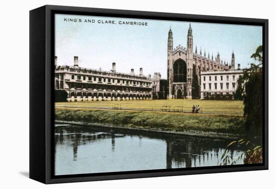 King's and Clare Colleges, Cambridge, Cambridgeshire, Early 20th Century-E Dennis-Framed Stretched Canvas