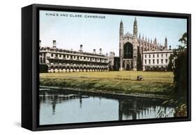 King's and Clare Colleges, Cambridge, Cambridgeshire, Early 20th Century-E Dennis-Framed Stretched Canvas
