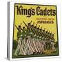 King's Cadets California Green Asparagus Label-null-Stretched Canvas