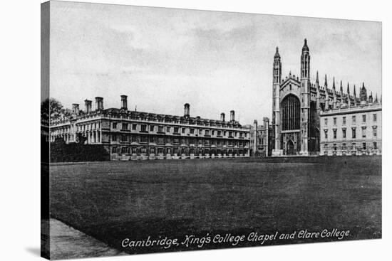 King's College Chapel and Clare College, Cambridge, Cambridgeshire, Late 19th Century-Francis & Co Frith-Stretched Canvas