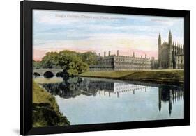 King's College, King's College Chapel and Clare College, Cambridge, Early 20th Century-null-Framed Giclee Print