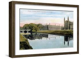 King's College, King's College Chapel and Clare College, Cambridge, Early 20th Century-null-Framed Giclee Print