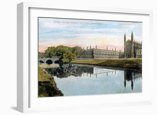 King's College, King's College Chapel and Clare College, Cambridge, Early 20th Century-null-Framed Giclee Print