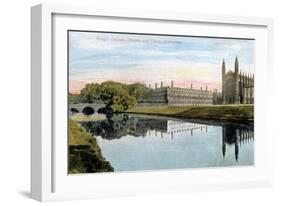 King's College, King's College Chapel and Clare College, Cambridge, Early 20th Century-null-Framed Giclee Print