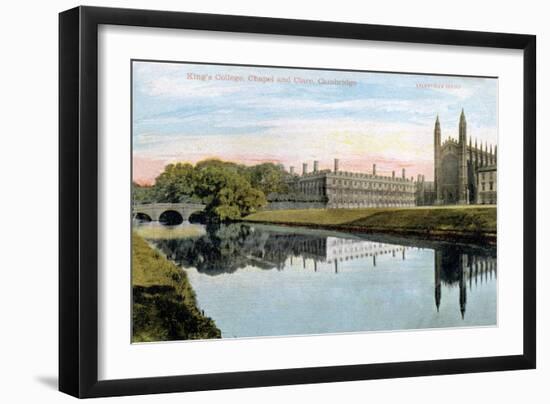 King's College, King's College Chapel and Clare College, Cambridge, Early 20th Century-null-Framed Premium Giclee Print